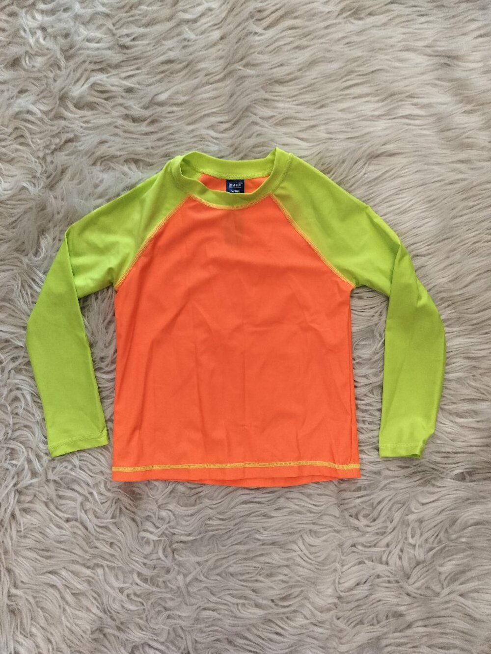 Kid's Ocean Gear Rash Guard Neon Orange & Yellow
